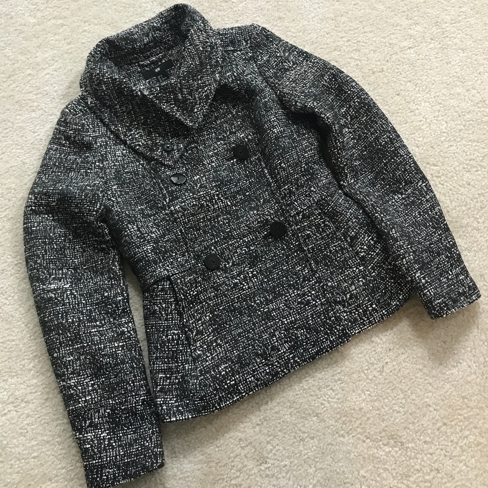 NWT H&M Black and White Double Breasted Coat in 2